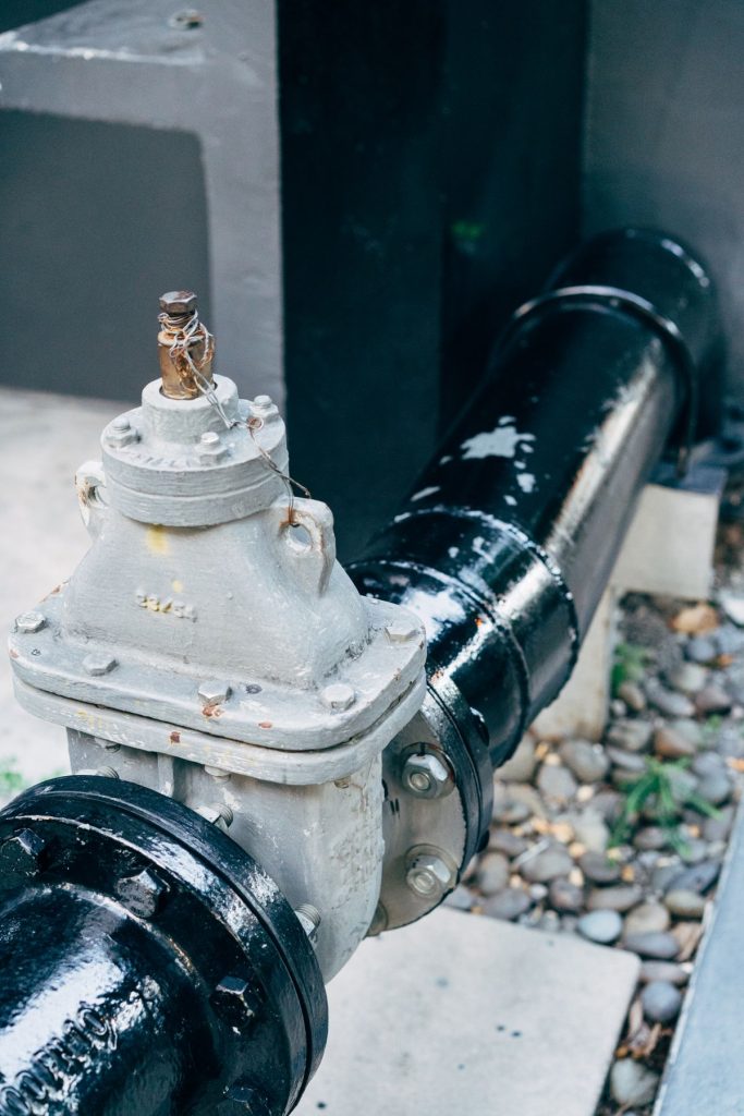 Shut-off valve connected to a water line